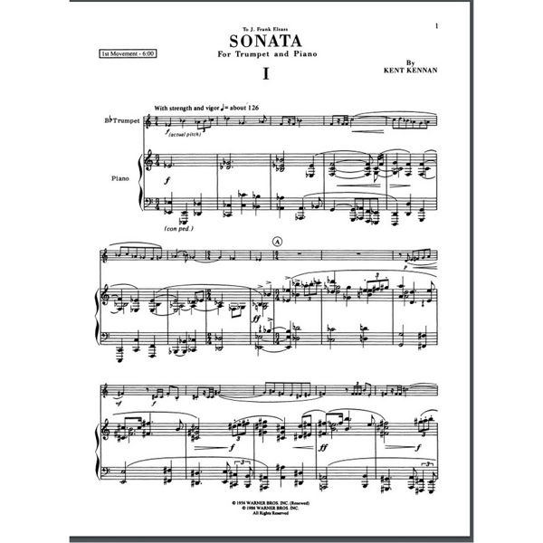 Sonata For Trumpet and Piano (Rev'86) Kent Kennan
