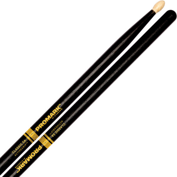 Trommestikker Pro-Mark ActiveGrip 5A Hickory, TX5AW-AG, Black, Wood Tip