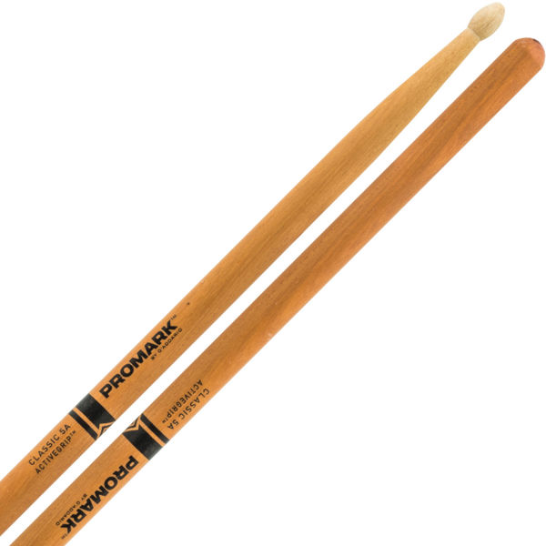 Trommestikker Pro-Mark ActiveGrip 5A Hickory, TX5AW-AGC, Clear, Wood Tip