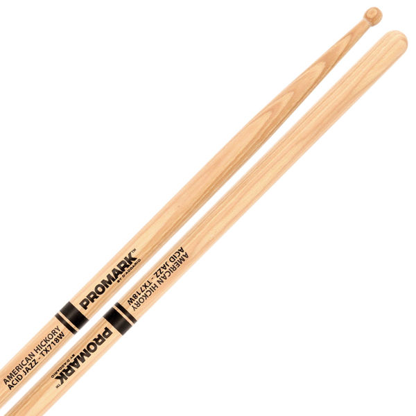 Trommestikker Pro-Mark American Hickory Lakk 718 Azid, TX718W, Wood Tip