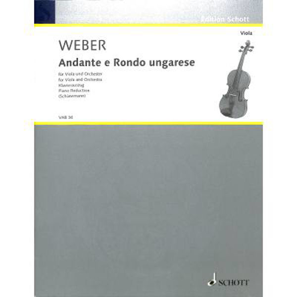 Andante and Rondo ungarese, Viola and Piano, Carl Maria von Weber