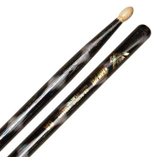 Trommestikker Vater Color Wrap 5A Black Optic, VCBK5A, Hickory, Wood Tip