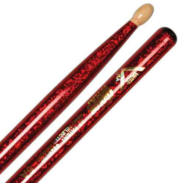 Trommestikker Vater Color Wrap 5A Red Sparkle, VCR5A, Hickory, Wood Tip