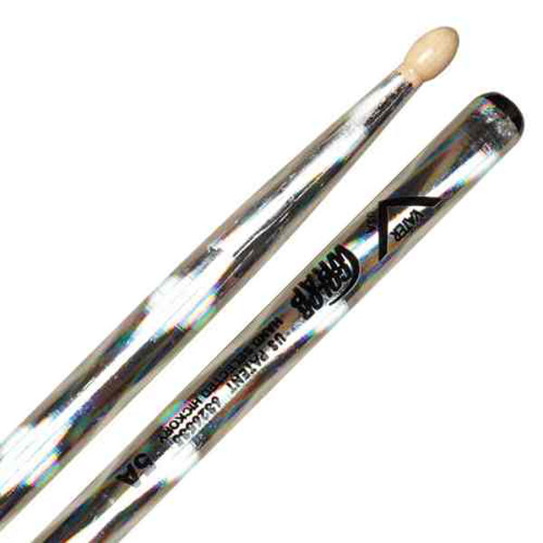 Trommestikker Vater Color Wrap 5A Silver Optic, VCSA, Hickory, Wood Tip