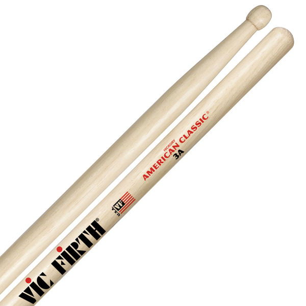Trommestikker Vic Firth American Classic 3A Hickory, Wood Tip