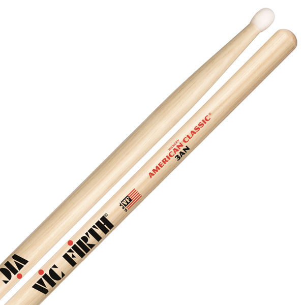 Trommestikker Vic Firth American Classic 3AN Hickory, Nylon Tip