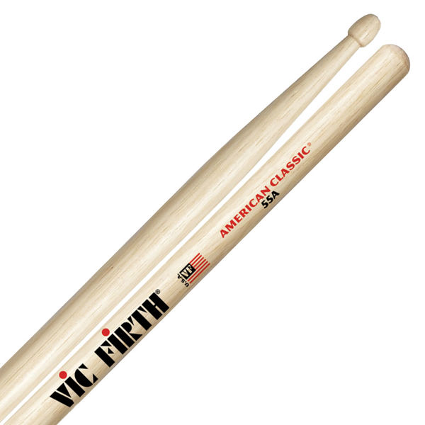 Trommestikker Vic Firth American Classic 55A Hickory, Wood Tip