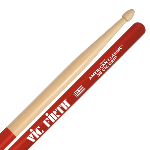 Trommestikker Vic Firth American Classic 5BVG, Vic Grip, Hickory, Wood Tip