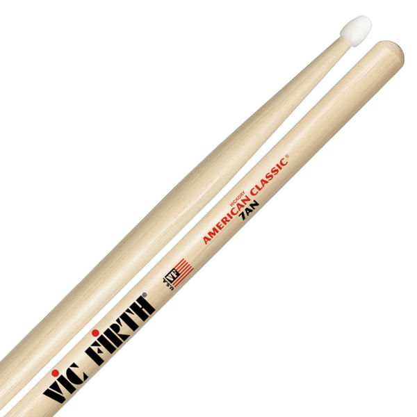 Trommestikker Vic Firth American Classic 7AN Hickory, Nylon Tip