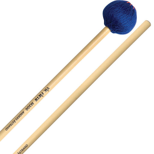 Vibrafonkøller Vic Firth M300, Anders Åstrand, Soft, Blue, Rattan Handle