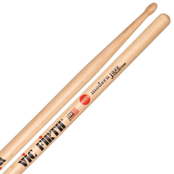 Trommestikker Vic Firth Modern Jazz Collection MJC3 Hickory, Wood Tip