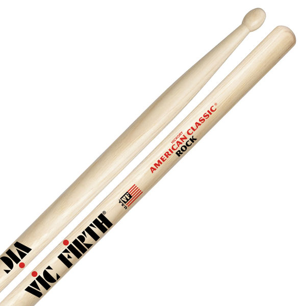 Trommestikker Vic Firth American Classic ROCK Hickory, Wood Tip