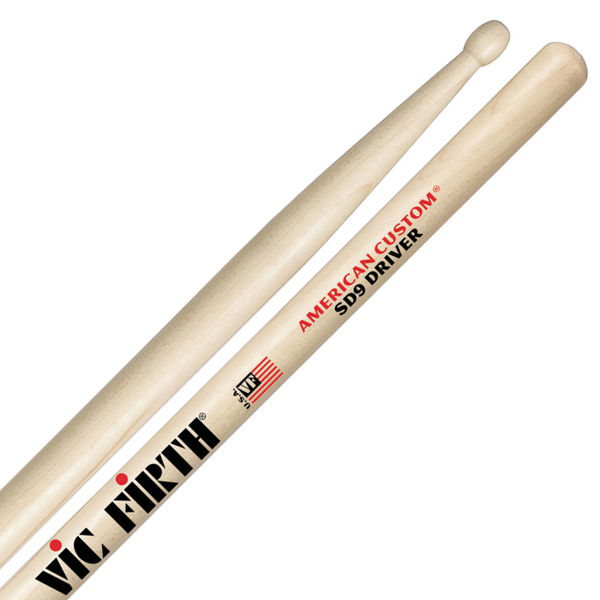 Trommestikker Vic Firth American Custom SD9 Driver Maple, Wood Tip