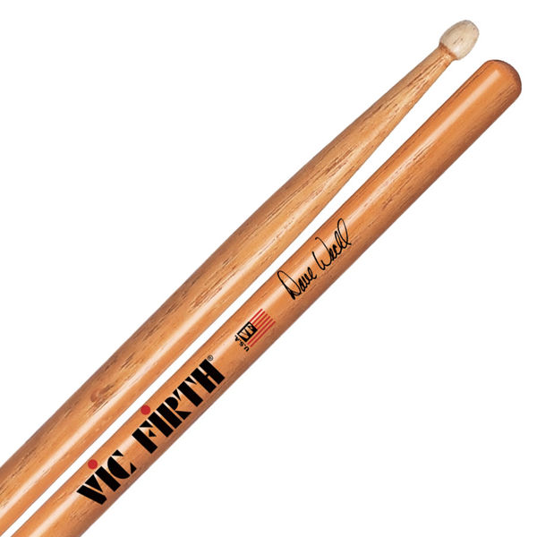 Trommestikker Vic Firth Signature Dave Weckl SDW2, Evolution, Vintage Yellow, Hickory, Wood Tip