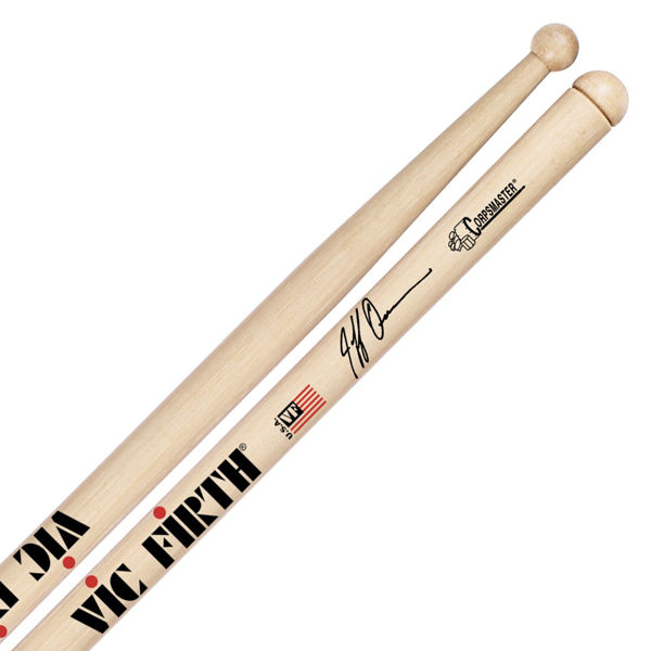 Trommestikker Vic Firth Signature Jeff Queen SJQ, White, Hickory, Wood Tip