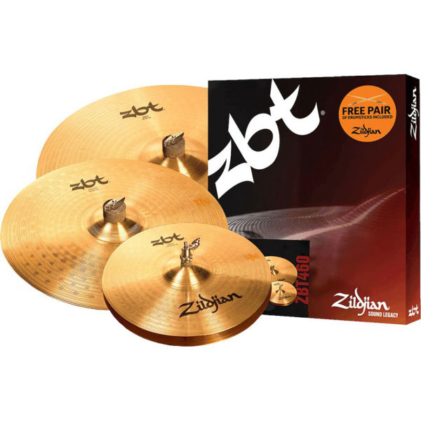 Cymbalpakke Zildjian ZBT ZBT460 Promo Pac,, 14-16-20 + Z5A Drum Sticks