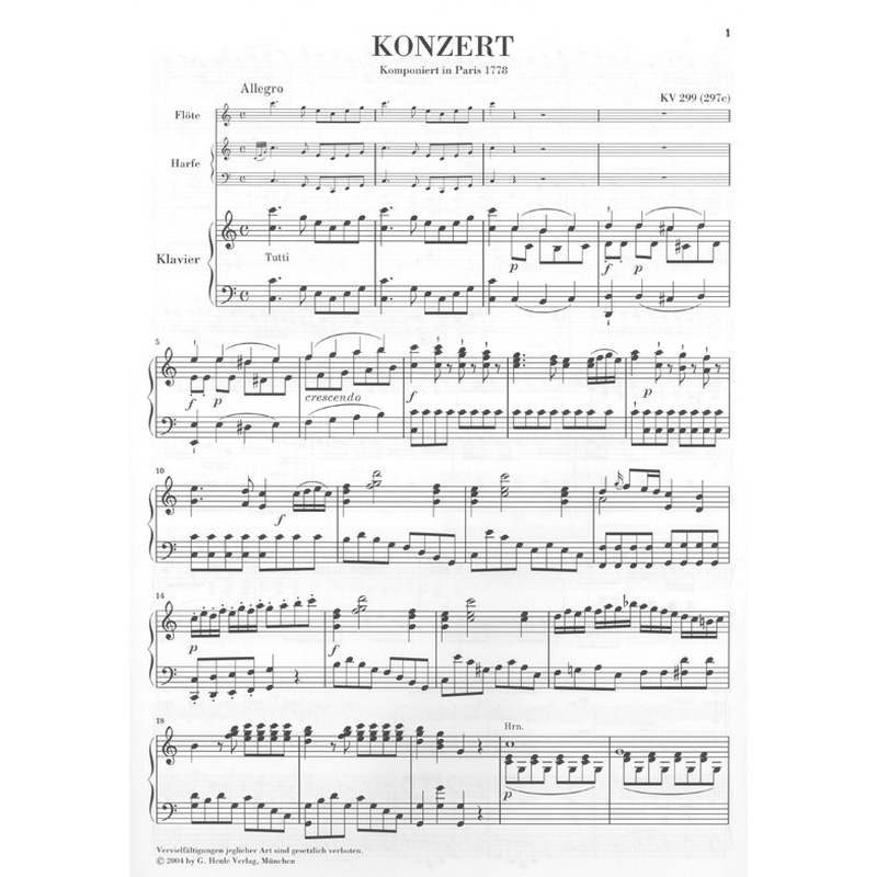 Concerto for Flute, Harp and Orchestra C major K. 299 (297c), Wolfgang