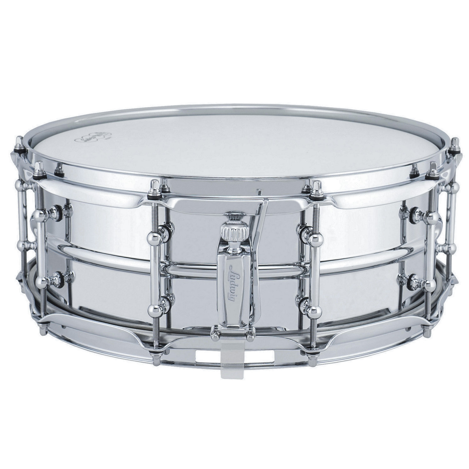 Skarptromme Ludwig Chromed Brass LB400BT, 14x5, Tube Lugs MusikkMiljø