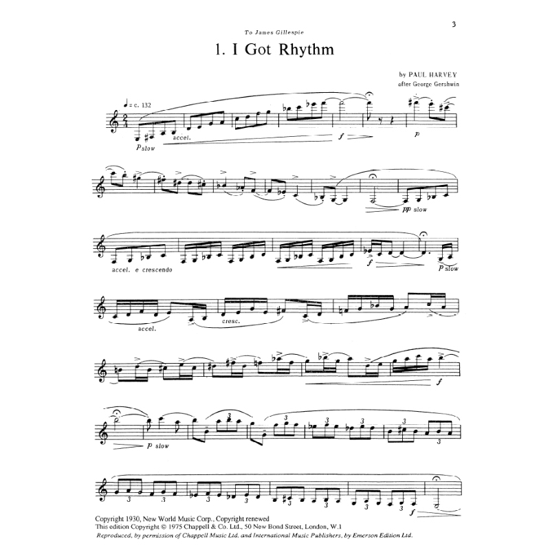 Three Etudes on themes of Gershwin, Solo, Paul Harvey Musikk
