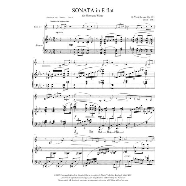 Sonata in E flat - Bowen - Horn (F) og piano