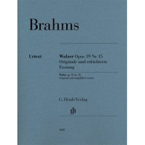 Waltz op. 39 no. 15 - Original and simplified version, Johannes Brahms - Piano