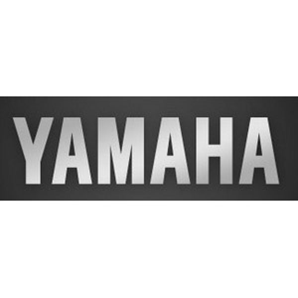 Logo Yamaha, Chrome/Silver (Small), Til Stortrommeskinn Str 11x3 cm
