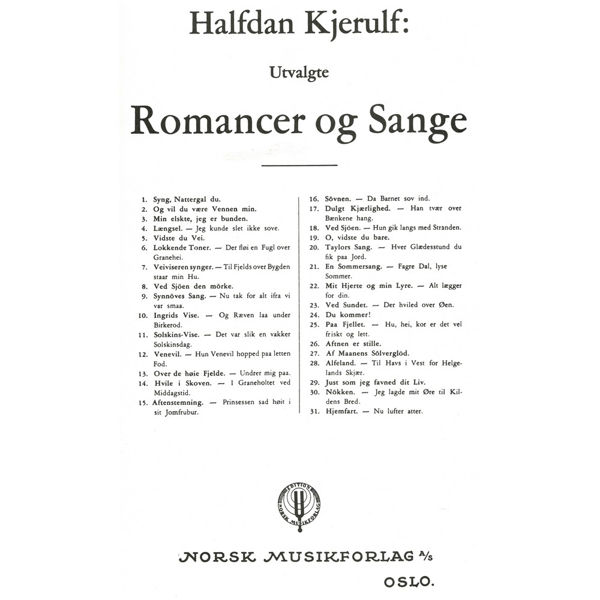 Romancer Og Sange, Halfdan Kjerulf - Sang, Piano