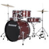 Slagverk Ludwig Accent LC19014, 20 m/Hwd og Cymbaler, Red Sparkle