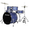 Slagverk Ludwig Accent LC19019, 20 m/Hwd og Cymbaler, Blue Sparkle