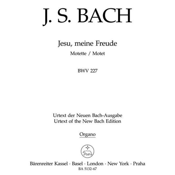 Jesu, meine Freude. Motet BWV 227, Johann Sebastian Bach. Orgel