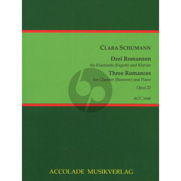 3 Romanzen for clarinet/bassoon and Piano - Clara Schumann