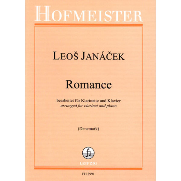 Romance, Leos Janacek, arranged for Clarinet and Piano