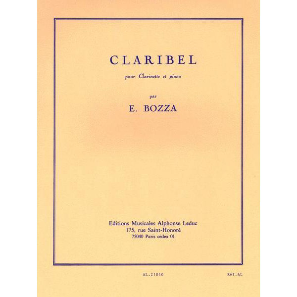 Eugene Bozza: Claribel pour Clarinet et Piano