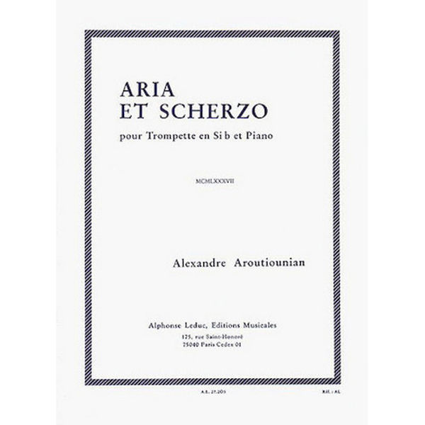 Aria et Scherzo pour Trompette en Sib et Piano, Alexandre Aroutiounian