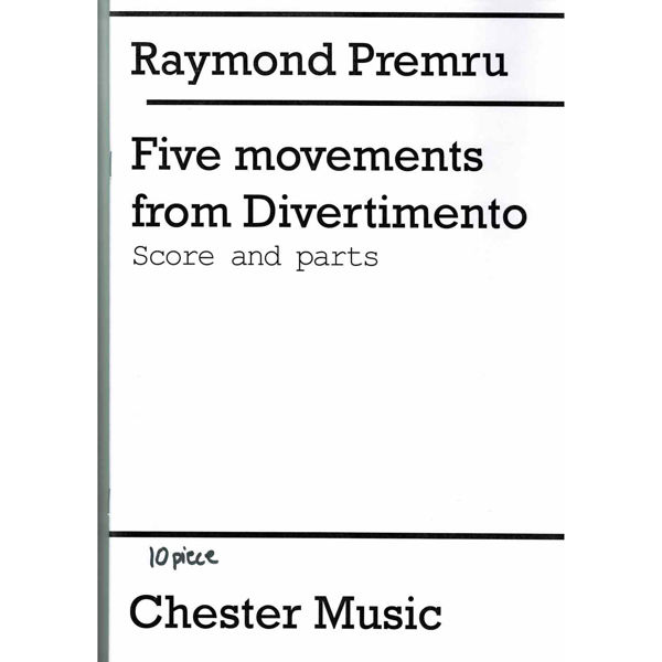 Raymond Premru: Five Movements From Divertimento For Brass (Just Brass No.42) 10-piece