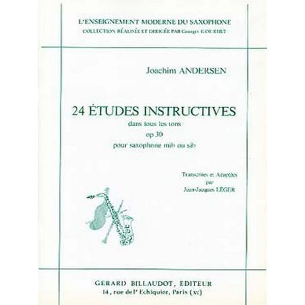 24 Etudes Instructives Dans Tous Les Tons Opus 30,  Saxophone Joachim Andersen