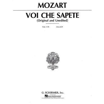 Mozart - Voi Che Sapete - Low Voice