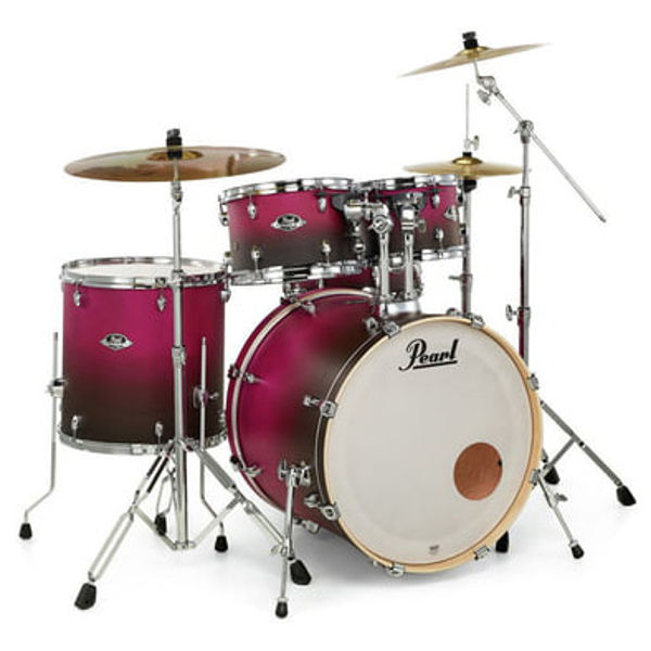 Slagverk Pearl Export EXL725SBR/C217, 22 Raspberry Sunset m/Stativer og Cymbaler