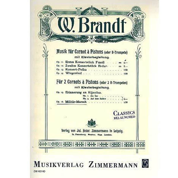 Brandt: Military March Op. 16 2 Trumpets and Piano