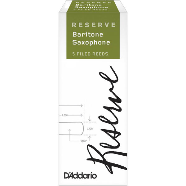 Barytonsaksofonrør Rico D'Addario Reserve 2.0 (5 pk)