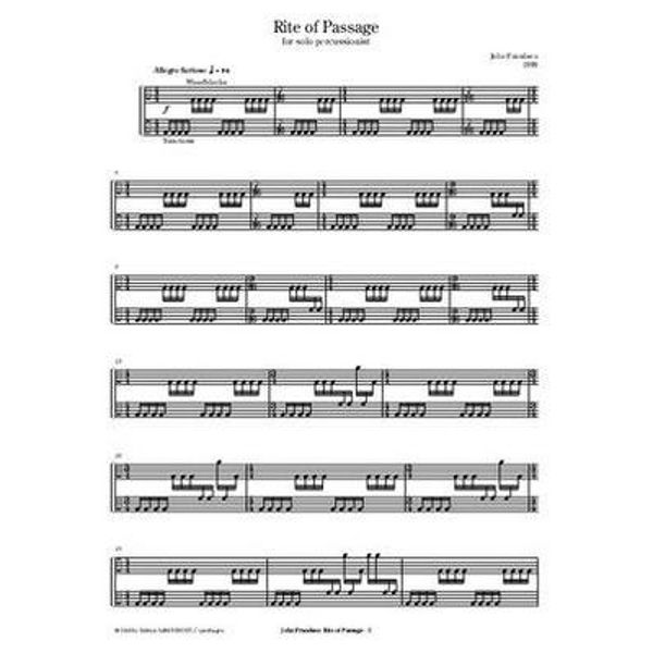 Rite Of Passage (1999) For Percussion, John Frandsen