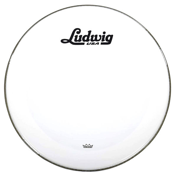 Stortrommeskinn Ludwig Powerstroke 3 LW1222P3SWV, 22, Smooth White w/Script Logo