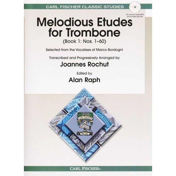 Melodious Etudes for Trombone - Book 1 - Bordogni/Rochut m/CD (MP3/PDF) Nr 1-60