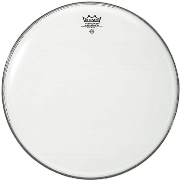 Stortrommeskinn Remo Ambassador, BR-1218-00, Smooth White 18