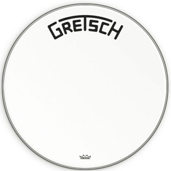 Stortrommeskinn Gretsch GRDHCW18B, White Coated m/Broadcaster Logo 18
