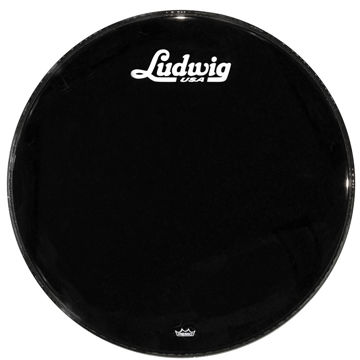 Stortrommeskinn Ludwig Powerstroke 3 LW1022P3ESV, 22, Ebony w/Script Logo