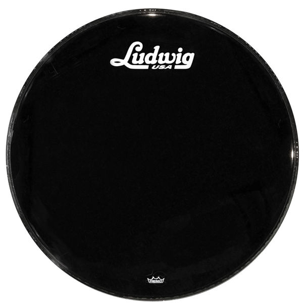 Stortrommeskinn Ludwig Powerstroke 3 LW1022P3ESV, 22, Ebony w/Script Logo