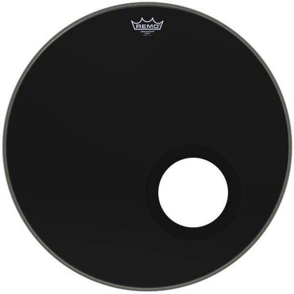 Stortrommeskinn Remo Ebony Ambassador, ES-1024-00-DM, 24, m/Offset Hull