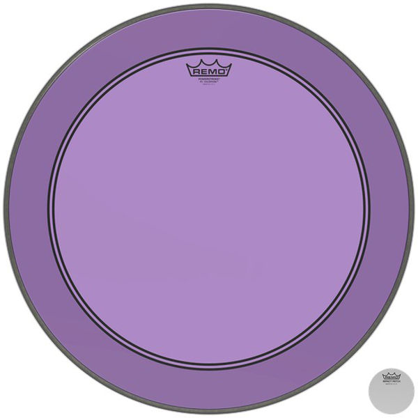 Stortrommeskinn Remo Powerstroke 3 Colortone, P3-1318-CT-PU, 18, Purple, m/Falam Slam Patch