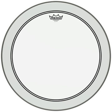 Stortrommeskinn Remo Powerstroke 3 Clear, P3-1324-C2, 24, m/Falam Slam Patch